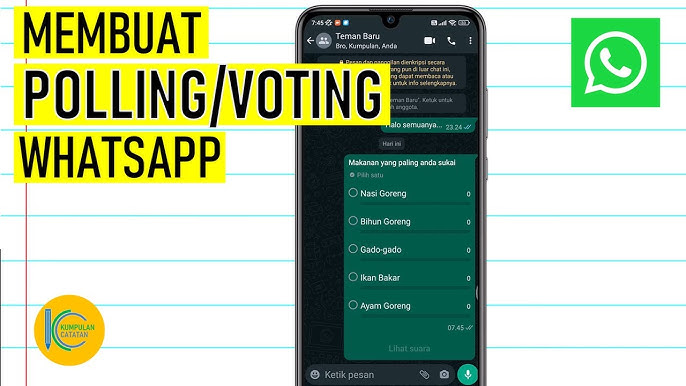 Cara Membuat Polling di Grup WhatsApp Via Android, iOS, dan Web